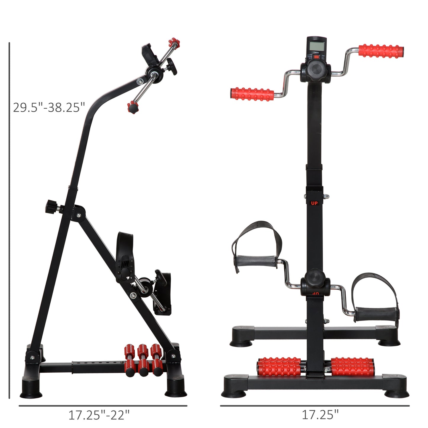 Pedal Exerciser, Hand Arm Knee and Leg Exercise Machine for Seniors, Height-adjustable